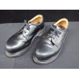 A PAIR OF DR MARTENS INDUSTRIAL SHOES, STEEL TOE-CAPS