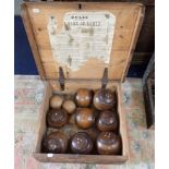 A COLLECTION OF ANTIQUE BOWLING WOODS