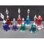 EIGHT VICTORIAN AND LATER GLASS BELLS