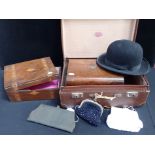 A VINTAGE BOWLER HAT 'LONDON - EXTRA QUALITY'