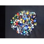 A COLLECTION OF GLASS MARBLES