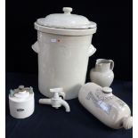 A LARGE DOULTON LAMBETH STONEWARE WATER FILTER OR CISTERN