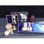 A SILVER TRAVELLING COMMUNION SET