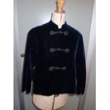 A VICTORIAN LADIES' BLUE VELVET JACKET