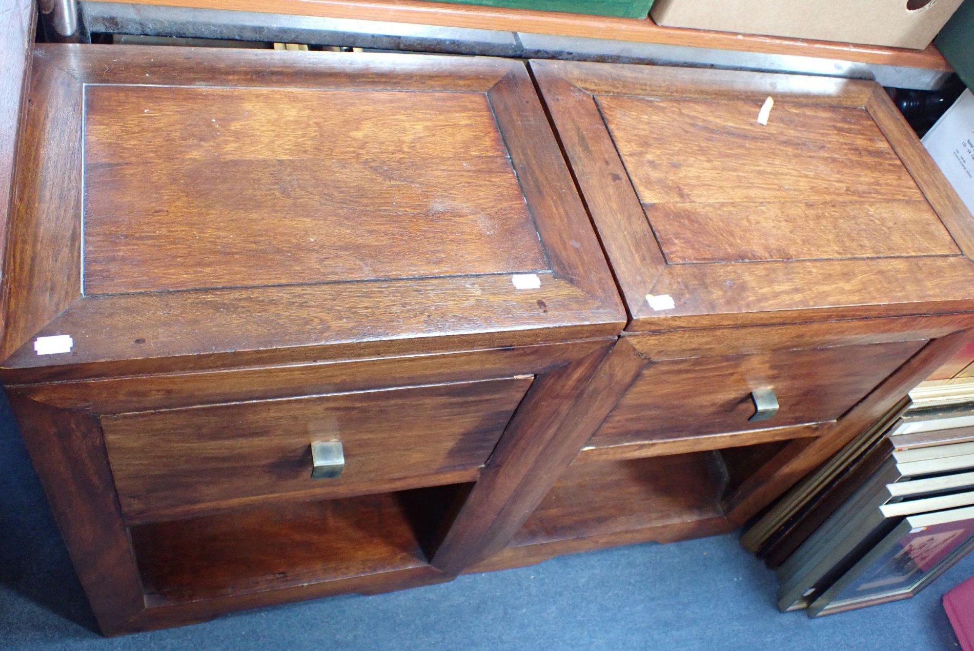 A PAIR OF HARDWOOD BEDSIDE CABINETS - Image 2 of 2