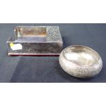 A PERSIAN WHITE METAL BOWL