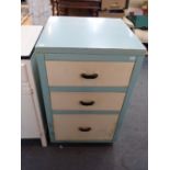 A VINTAGE KITCHEN CHEST OF THREE DRAWERS