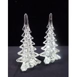 A PAIR OF SWEDISH STYLE MOULDED GLASS FIR TREES