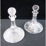 TWO SHIP'S DECANTERS