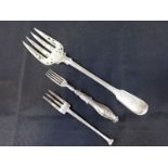 THREE SILVER FORKS, THE LARGEST, LONDON 1853, FRANCIS HIGGINS II