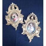 A PAIR OF 19TH CENTURY 'GRAND TOUR' TYPE CERAMIC PLAQUES