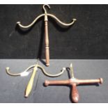 THREE 19TH CENTURY COAT OR WIG HANGERS