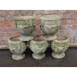 FIVE NEOCLASSICAL STYLE GARDEN PLANTERS