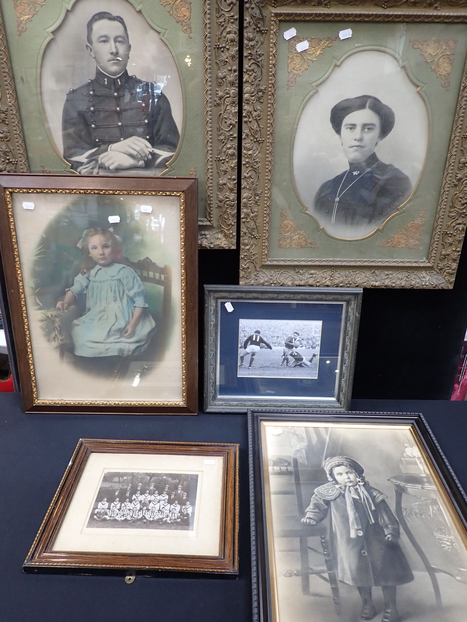 FRAMED PHOTOGRAPHS OF A FRENCH OFFICER AND WIFE
