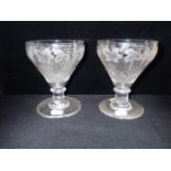 A PAIR OF VICTORIAN WINE GLASSES