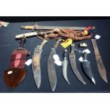 A COLLECTION OF KNIVES AND DAGGERS