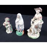 THREE 18TH AND 19TH CENTURY CENTURY PORCELAIN FIGURES