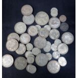 A QUANTITY OF PRE-1947 BRITISH SILVER COINS