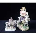 A LATE 18TH CENTURY DERBY PORCELAIN FIGURE -'THE WELSH TAILOR'S WIFE'