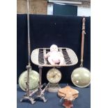 A PAIR OF BABY WEIGHING SCALES, WITH WICKER BASKET 'PAN'