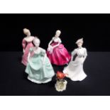 FOUR COALPORT 'LADIES OF FASHION' FIGURINES