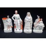 STAFFORDSHIRE FIGURES: 'PRINCE OF WALES' AND 'QUEEN VICTORIA' (1901 INSCRIPTION)