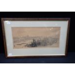W. L. WYLLIE 1851-1931: PANORAMIC VIEW OF LONDON WITH ST. PAUL'S AND THE SHOT TOWER
