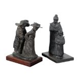 TWO PATINATED TERRACOTTA GROUPS BY PHIL KINDRED