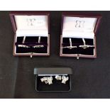 TWO PAIRS OF MAPPIN & WEBB STERLING SILVER CUFFLINKS