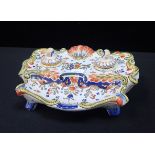 A FRENCH FAIENCE INKSTAND