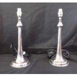 A PAIR OF ART NOUVEAU SILVER-PLATED TABLE LAMPS