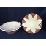 TWO SLIPWARE DAIRY BOWLS