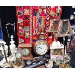 A COLLECTION OF CLOCKS, LAMPS AND SUNDRIES