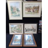 TWO WATERCOLOURS OF SYDLING ST NICHOLAS