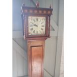 A REPRODUCTION MAHOGANY LONGCASE CLOCK