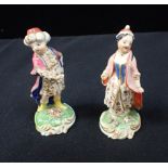 A PAIR OF 18TH CENTURY DERBY PORCELAIN FIGURES - SULTAN AND WIFE