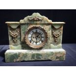 A VICTORIAN ONYX-CASED CLOCK, OF ARCHITECTURAL FORM