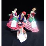 THREE TUSCAN BONE CHINA FIGURES MODELLED BY PLANT