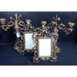 A PAIR OF CAST BRASS ROCOCO STYLE PHOTOGRAPH FRAMES