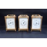 THREE BRASS-CASED CARRIAGE CLOCKS BY DE LA GRENSE, OXFORD