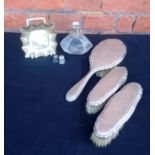 A CONTINENTAL SILVER DRESSING TABLE BRUSH SET