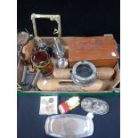 A BAKELITE 'SUDAN RAILWAYS' ASHTRAY, AND SUNDRIES