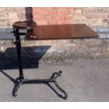 A 'FOOT'S PATENT' WOOD AND CAST IRON INVALID TABLE