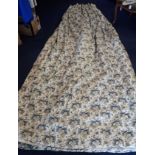 A LARGE PAIR OF COUNTRY HOUSE CURTAINS