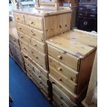 A PAIR OF DUCAL PINE BEDSIDE CHESTS