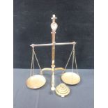 A SET OF BRASS BULLION SCALES BY VANDOME, TITFORDS & PAWSON