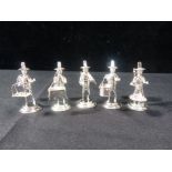 FIVE CHINESE SILVER FIGURES