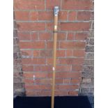 AN INDIAN SILVER TOPPED WALKING CANE