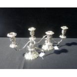 A PAIR OF GORHAM MFG. CO. SILVER-PLATED CANDELABRA