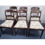 A SET OF SIX REGENCY SIMULATED ROSEWOOD DINING CHAIRS